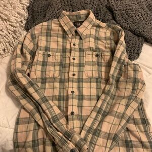 Ralph Lauren Beige and Green Plaid Shirt